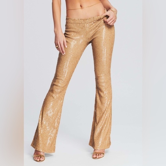 RETROFETE Julien Sequin Knit Pant In Nude - Picture 5 of 8